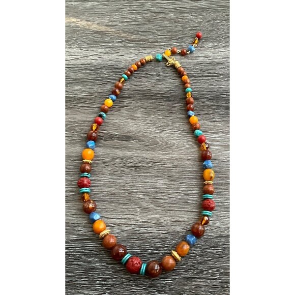 Vintage Liz Claiborne Necklace LCI Beaded Inch Multi Color Signed Sz 28” - Picture 8 of 11